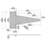Everbilt 10 in. x 6-1/2 in. Zinc-Plated Gate Tee Hinge