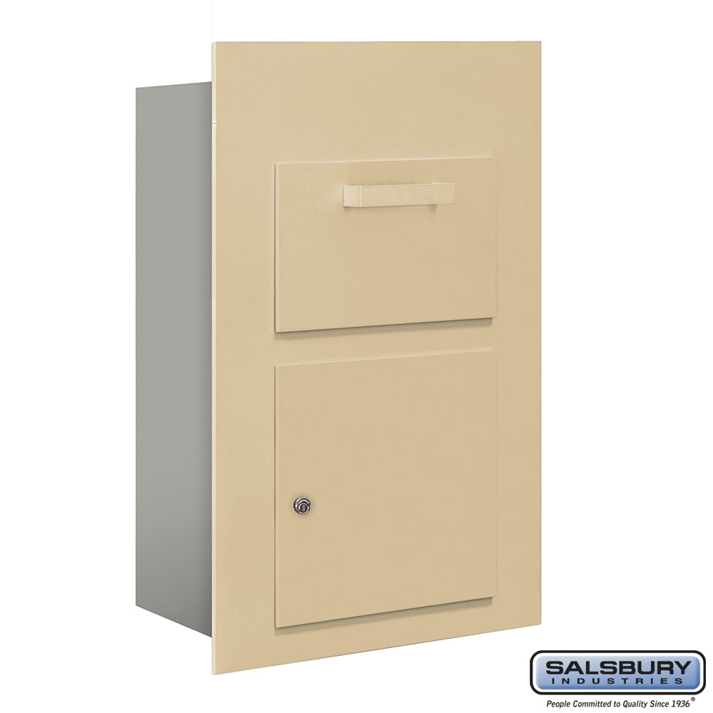 Collection Unit for 5-Door High 4B+ Mailbox Units - Sandstone - Front Loading - USPS Access