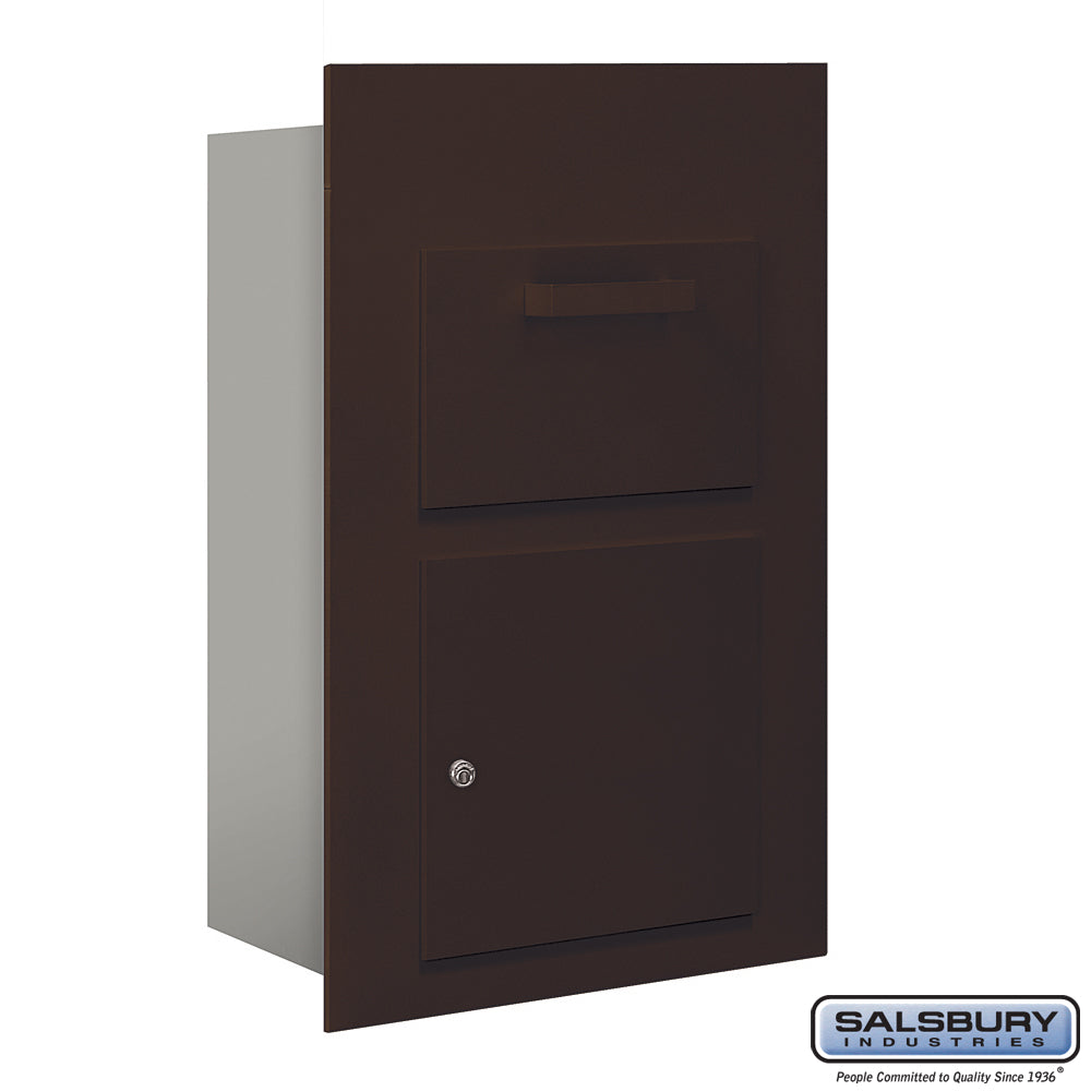 Salsbury 3600 Series Collection Unit – Bronze, Private Front-Loading for 5-Door-High 4B Plus Mailbox Units (21"W x 29.75"H x 12"D)