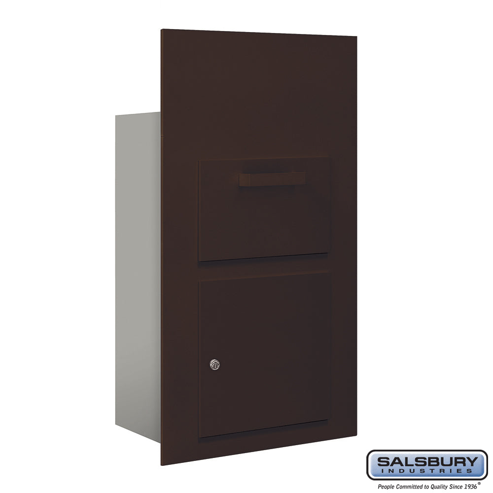 Salsbury 3600 Series Collection Unit – Bronze, Private Front-Loading for 6-Door-High 4B Plus Mailbox Units (21" W x 35.25" H x 12" D)