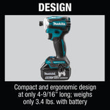 18-Volt LXT Brushless 4-Speed Impact Driver Kit with Impact XPS Insert Bit Holder and ImpactXPS 1 in. Insert Bit, 5-Pack - Super Arbor