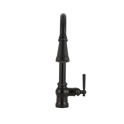 U by Moen Paterson Single-Handle Pull-Down Sprayer Smart Kitchen Faucet with Voice Control and PowerBoost, Matte Black
