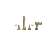 Moen Eva 2-Handle Deck-Mount Roman Tub Faucet Trim Kit with Handshower and Valve, Brushed Nickel
