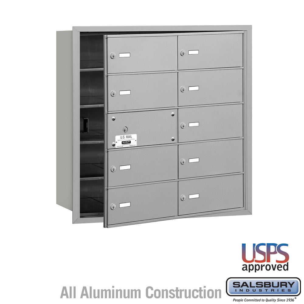 4B+ Horizontal Mailbox with 10 B Doors - Rear Loading - USPS Approved