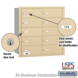4B+ Horizontal Mailbox with 10 B Doors, Rear Loading, Sandstone Finish