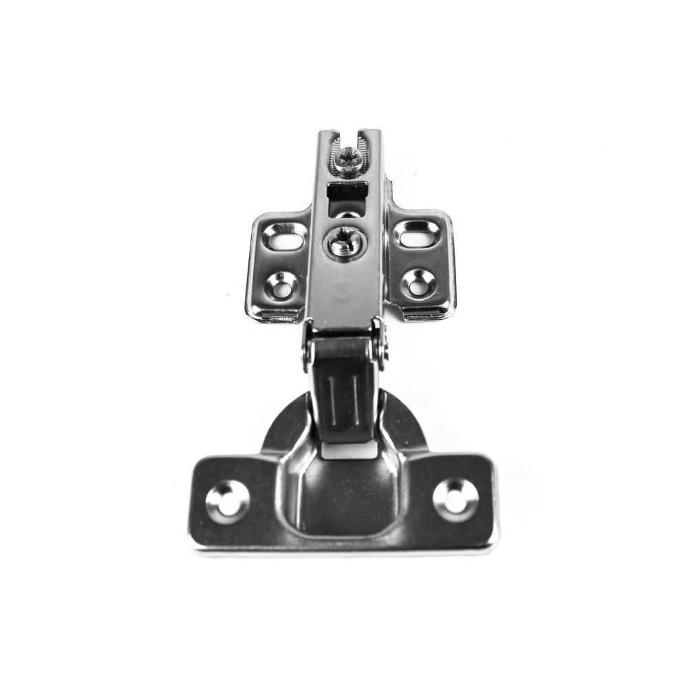 105-Degree 35 mm Full Overlay Frameless Cabinet Hinges with Installation Screws (1-Pair) - Super Arbor