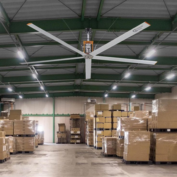 15 ft. Indoor/Outdoor Silver Aluminum Industrial Shop Warehouse Ceiling Fan with Wall Control