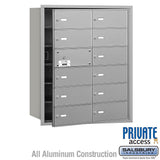 4B+ Horizontal Mailbox with 14 B Doors and Master Lock - Aluminum - Front Loading - Private Access