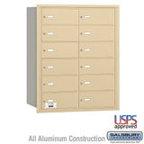4B+ Horizontal Mailbox with 12 B Doors - Rear Loading - Sandstone