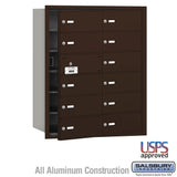 Bronze Rear Loading Horizontal Mailbox with 12 B Doors
