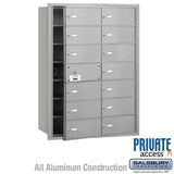 4B+ Horizontal Mailbox with 14 B Doors and Master Lock - Aluminum - Front Loading - Private Access