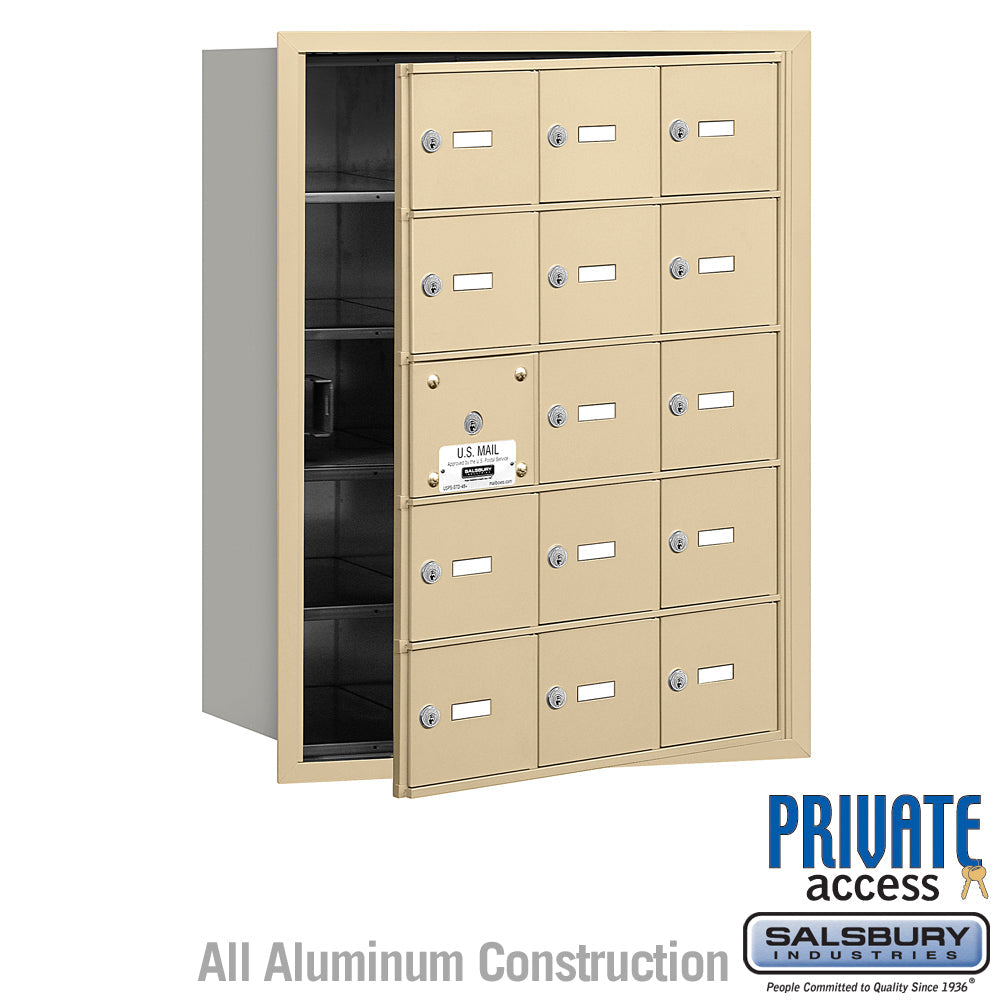4B+ Horizontal Mailbox with Master Lock - 15 A Doors - Aluminum - Front Loading - Private Access