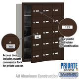 Bronze 4B+ Horizontal Mailbox with 15 Doors - Private Access