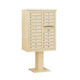 3400 Series Black Mount 4C Pedestal Mailbox with 20 MB1 Doors/2 PL - Super Arbor