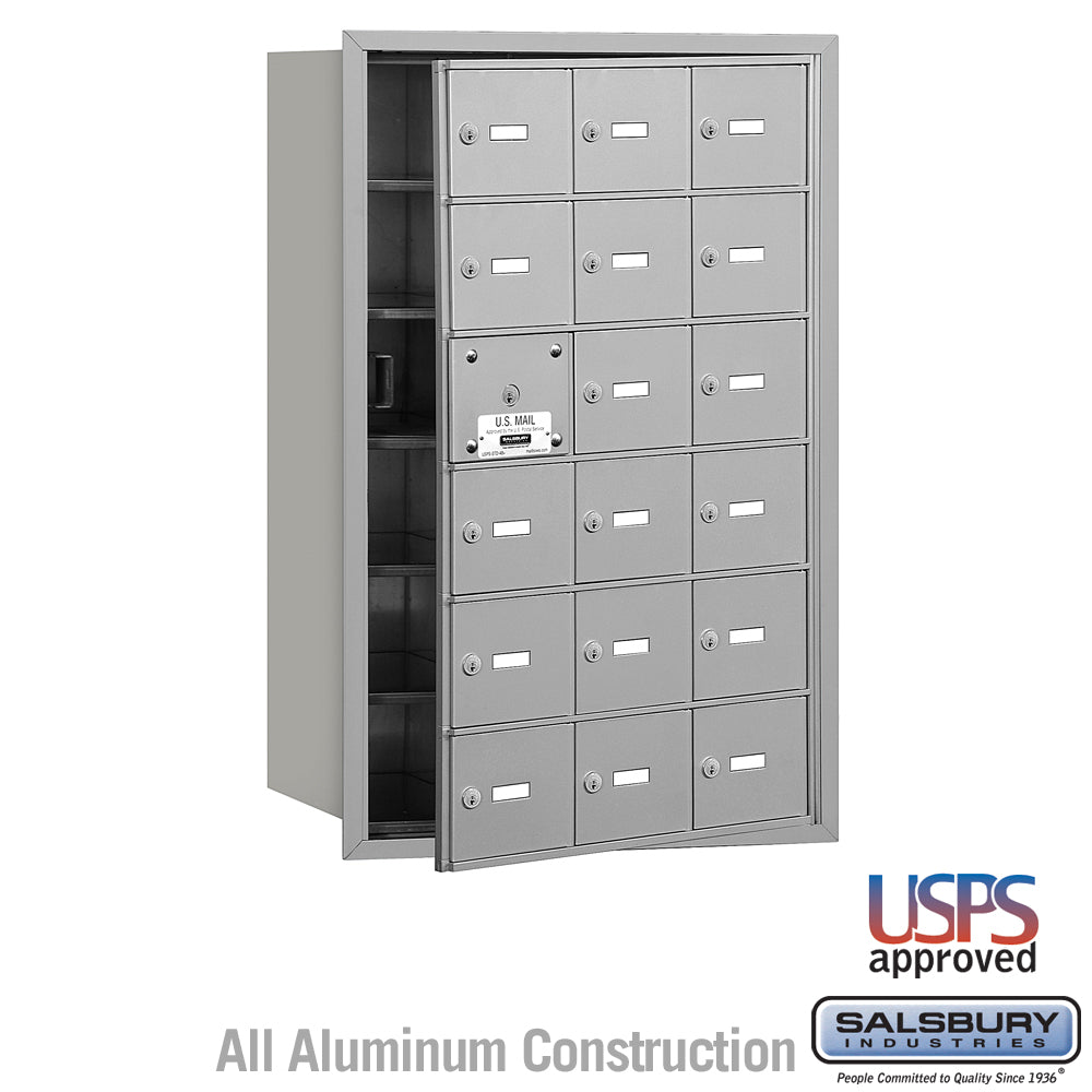 4B+ Horizontal Mailbox with 18 Doors - Aluminum - Front Loading - USPS Access