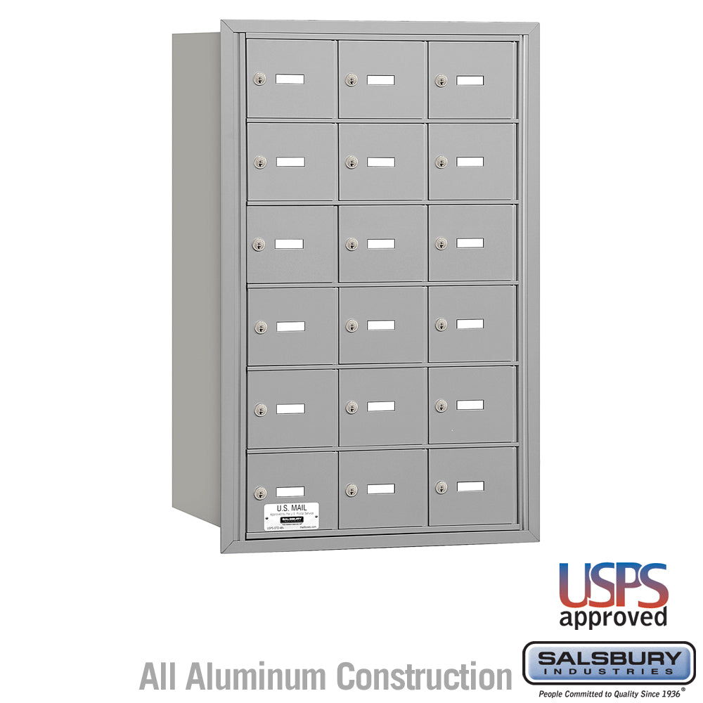 4B+ Horizontal Mailbox with 18 Doors - Rear Loading - USPS Approved