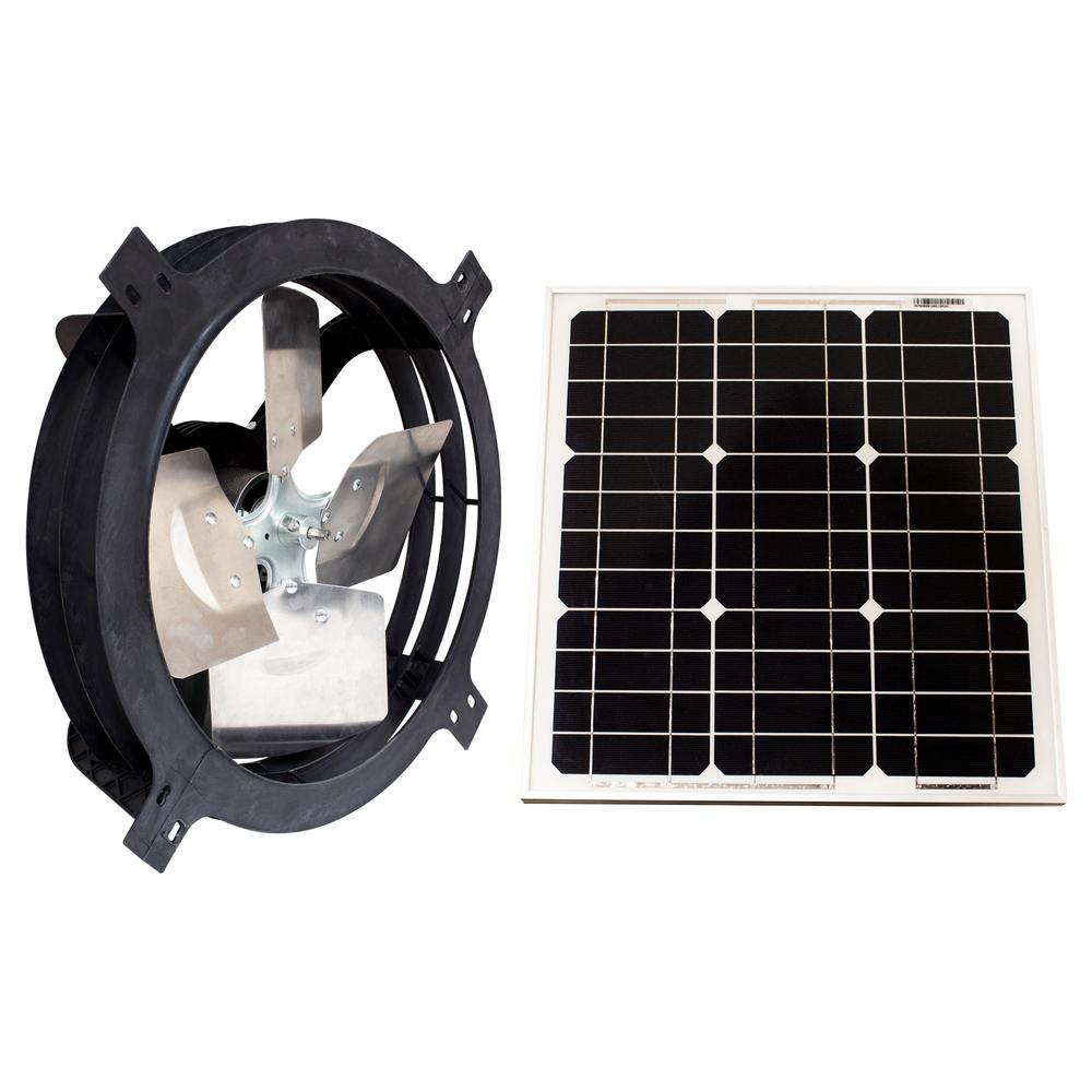 1820 CFM Black Solar Powered Gable Mount Solar Attic Fan - Super Arbor