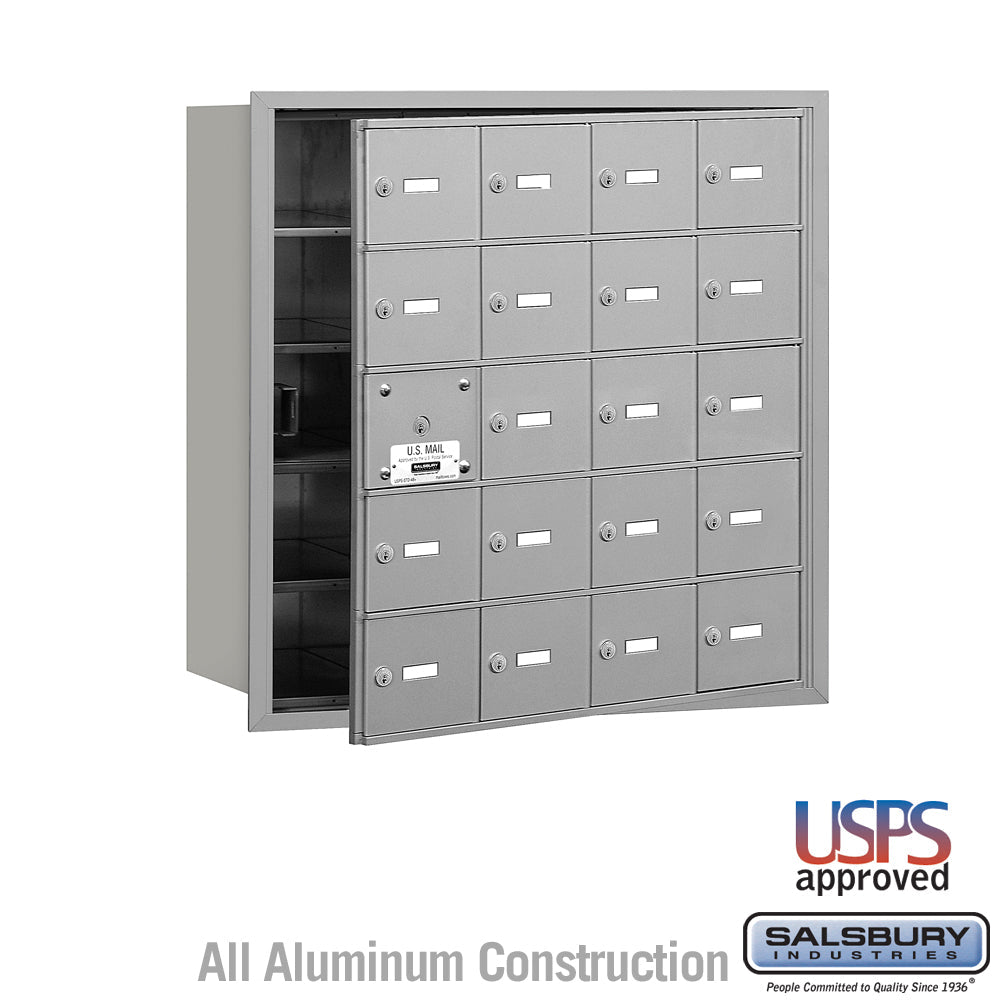 4B+ Horizontal Mailbox with 20 Doors - Aluminum - Front Loading - USPS Approved