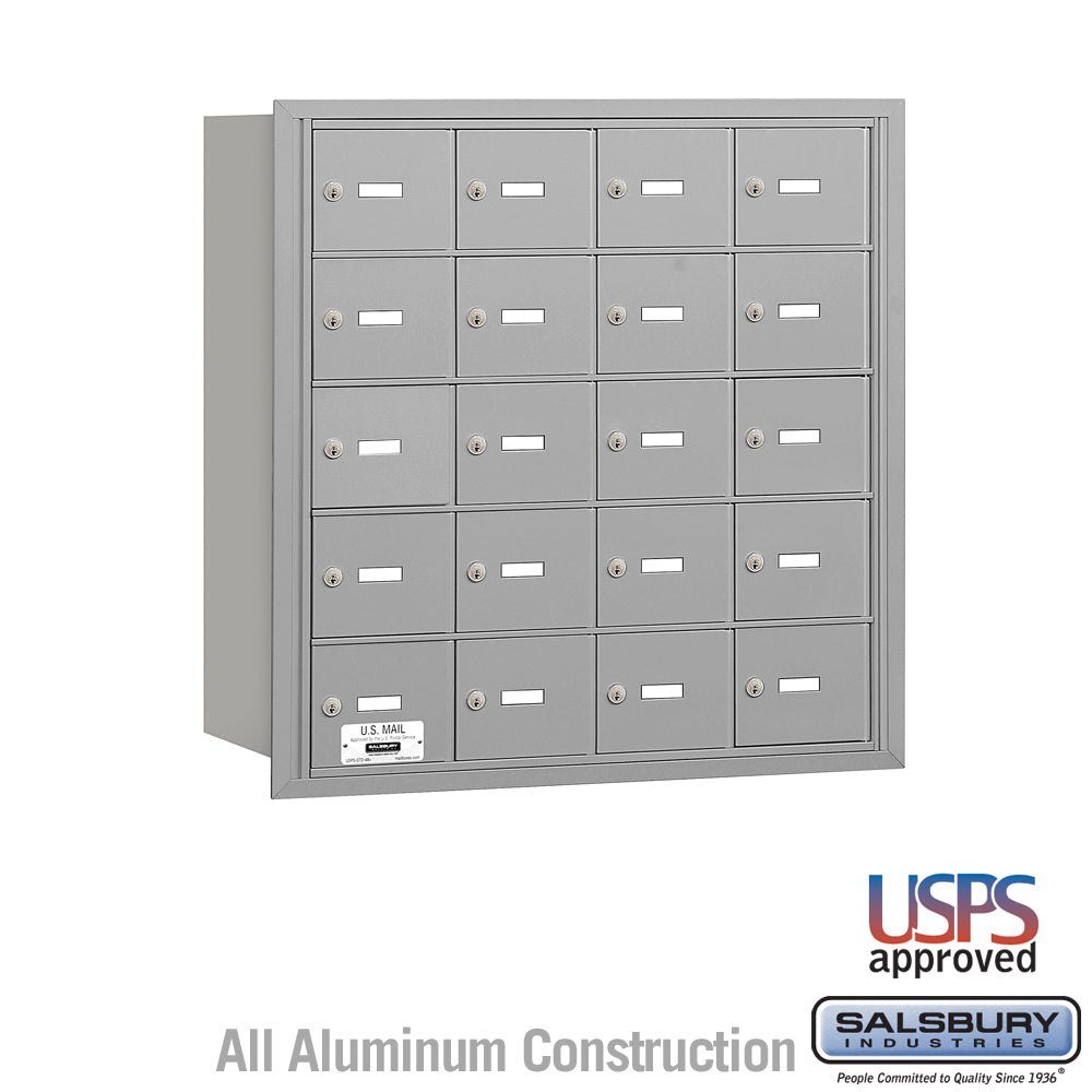 4B+ Horizontal Mailbox with 20 A Doors, Rear Loading, USPS Approved