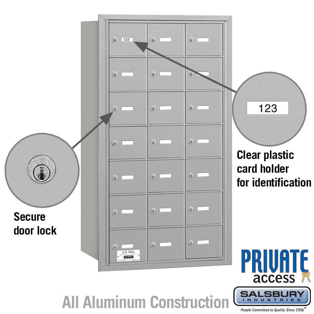 4B+ Horizontal Mailbox with 21 A Doors, Rear Loading, Private Access