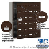 4B+ Horizontal Mailbox with 24 Doors and Master Lock - Aluminum - Front Loading