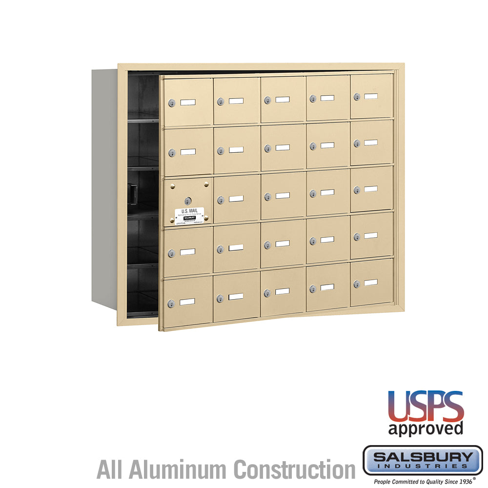 4B+ Horizontal Mailbox with 25 A Doors - Rear Loading - USPS Approved