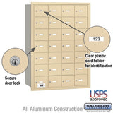 4B+ Horizontal Mailbox with 28 A Doors, Sandstone Finish, Rear Loading, USPS Approved