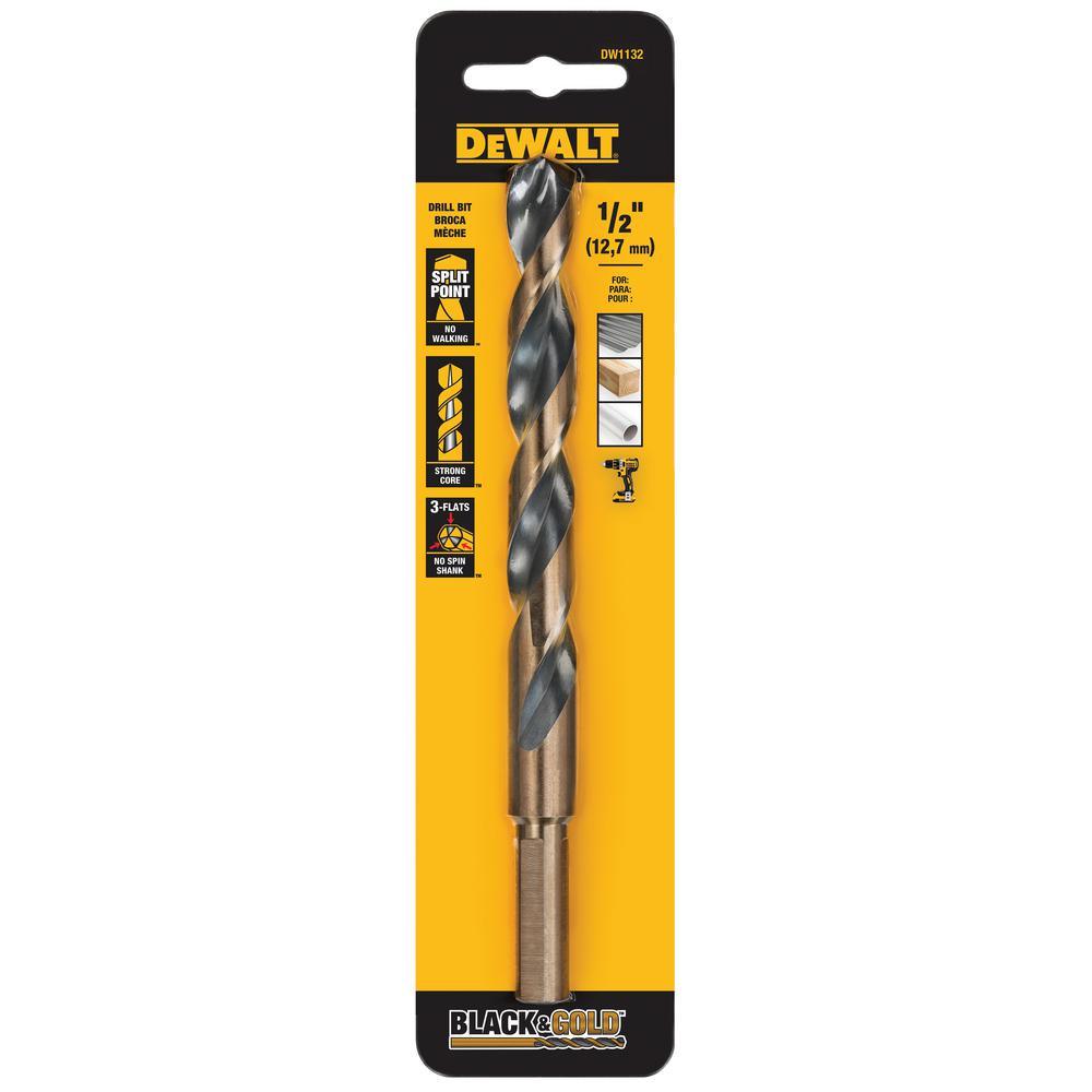 1/2 in. Black and Gold Split Point Drill Bit - Super Arbor