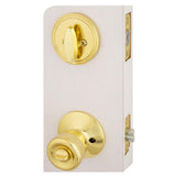 Waterbury Polished Brass Keyed Entry Door Knob with Single Cylinder Deadbolt Combo Pack Master Pinned - Super Arbor