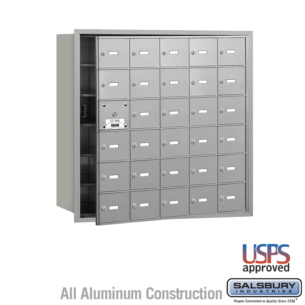 4B+ Horizontal Mailbox with 30 Doors - Aluminum - Front Loading - USPS Approved