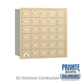 4B+ Horizontal Mailbox with 30 A Doors, Sandstone Finish, Rear Loading, Private Access
