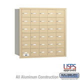 4B+ Horizontal Mailbox with 35 Doors - Sandstone Finish - Rear Loading - USPS Approved