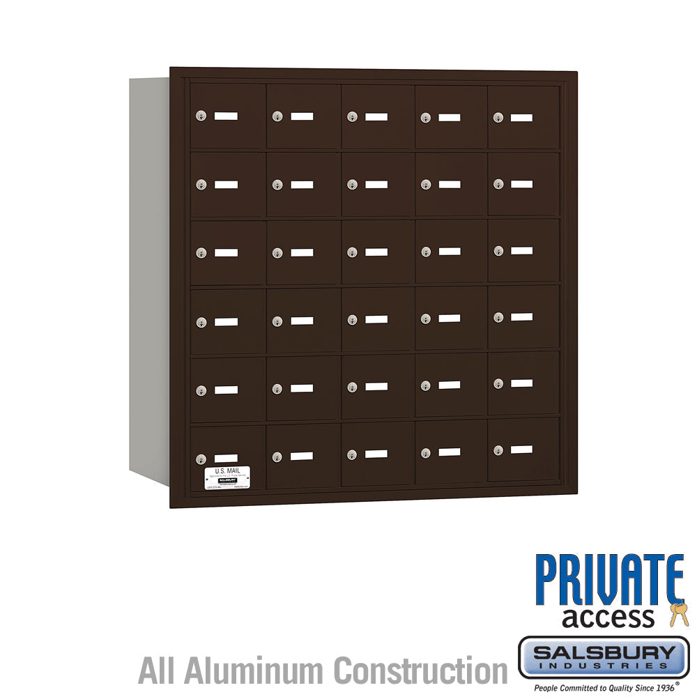 4B+ Horizontal Mailbox with 30 A Doors, Bronze Finish, Rear Loading, Private Access