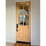 Krosswood Doors 32 in. x 96 in. Rustic Knotty Alder 4-Lite Clear Glass 2-Panel Unfinished Wood Front Door Slab