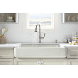 Whitehaven Farmhouse Undermount Apron Front Cast Iron 36 in. Double Bowl with Smart Divide Kitchen Sink in White - Super Arbor