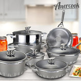 11 in. Artmartin Sauce Pan and Glass Lid Non-Stick Ceramic Coated Pot, Induction Bottom