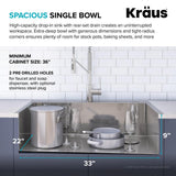 Loften Dual Mount Drop-In Stainless Steel 25 in. 1-Hole Single Bowl Kitchen Sink - Super Arbor