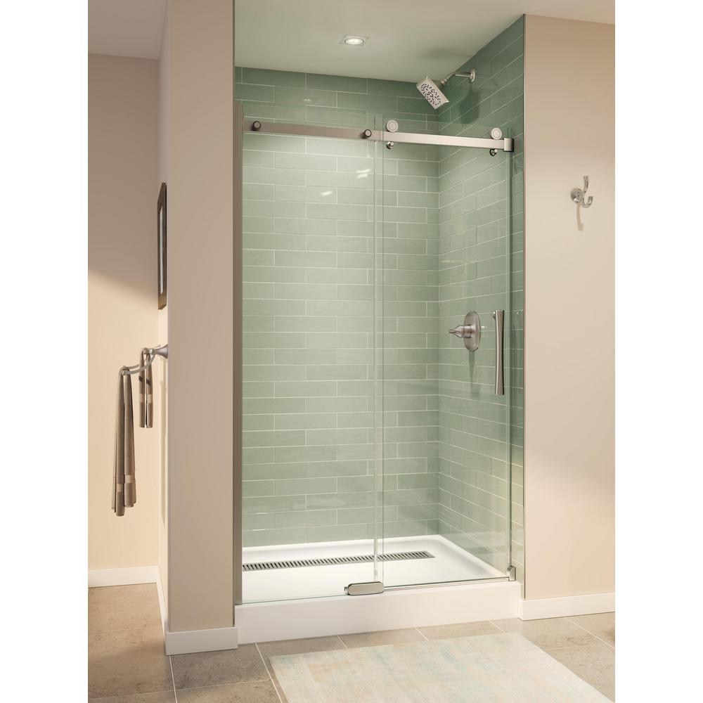 Portwood Single-Handle 5-Spray Tub and Shower Faucet with H2Okinetic in SpotShield Brushed Nickel (Valve Included) - Super Arbor