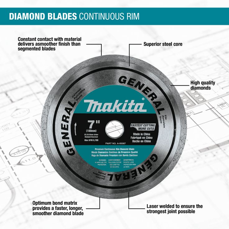 7 in. Continuous Rim Diamond Blade for General Purpose