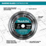 7 in. Continuous Rim Diamond Blade for General Purpose