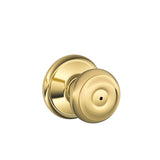 Schlage Georgian Bright Brass Privacy Lockset, ANSI Grade 2, 1-3/4 in.