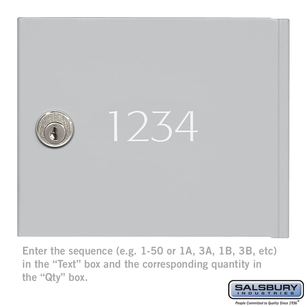 Salsbury Industries Custom Door Engraving for Aluminum Mailbox Door