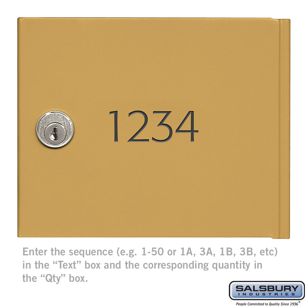 Custom Black-Filled Door Engraving for Gold 4B+ Horizontal Mailbox Door