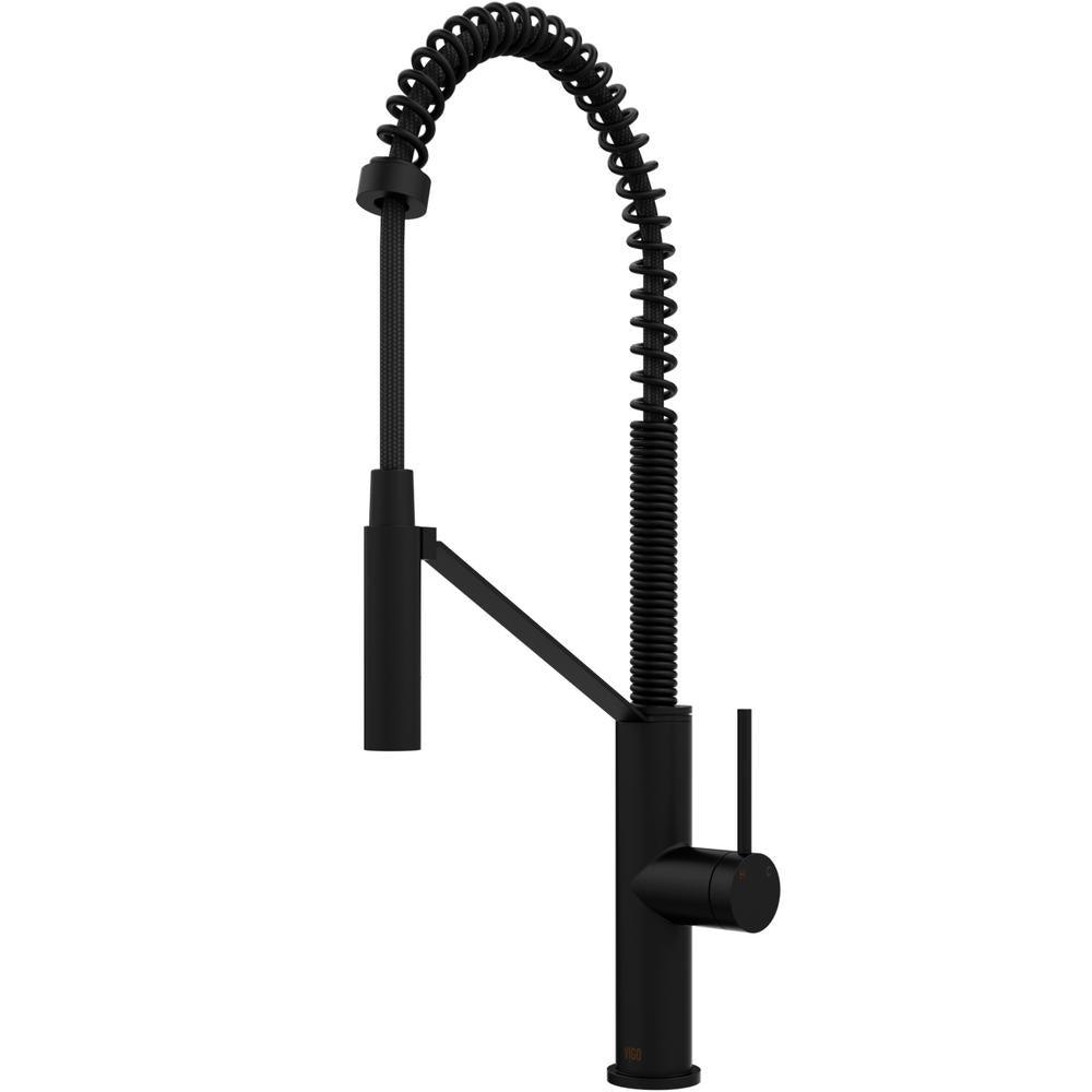 Livingston Single-Handle Pull-Down Sprayer Kitchen Faucet in Matte Black - Super Arbor