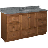 Shaker 42 in. W x 21 in. D x 34.5 in. H Vanity Cabinet Only in Natural Alder - Super Arbor