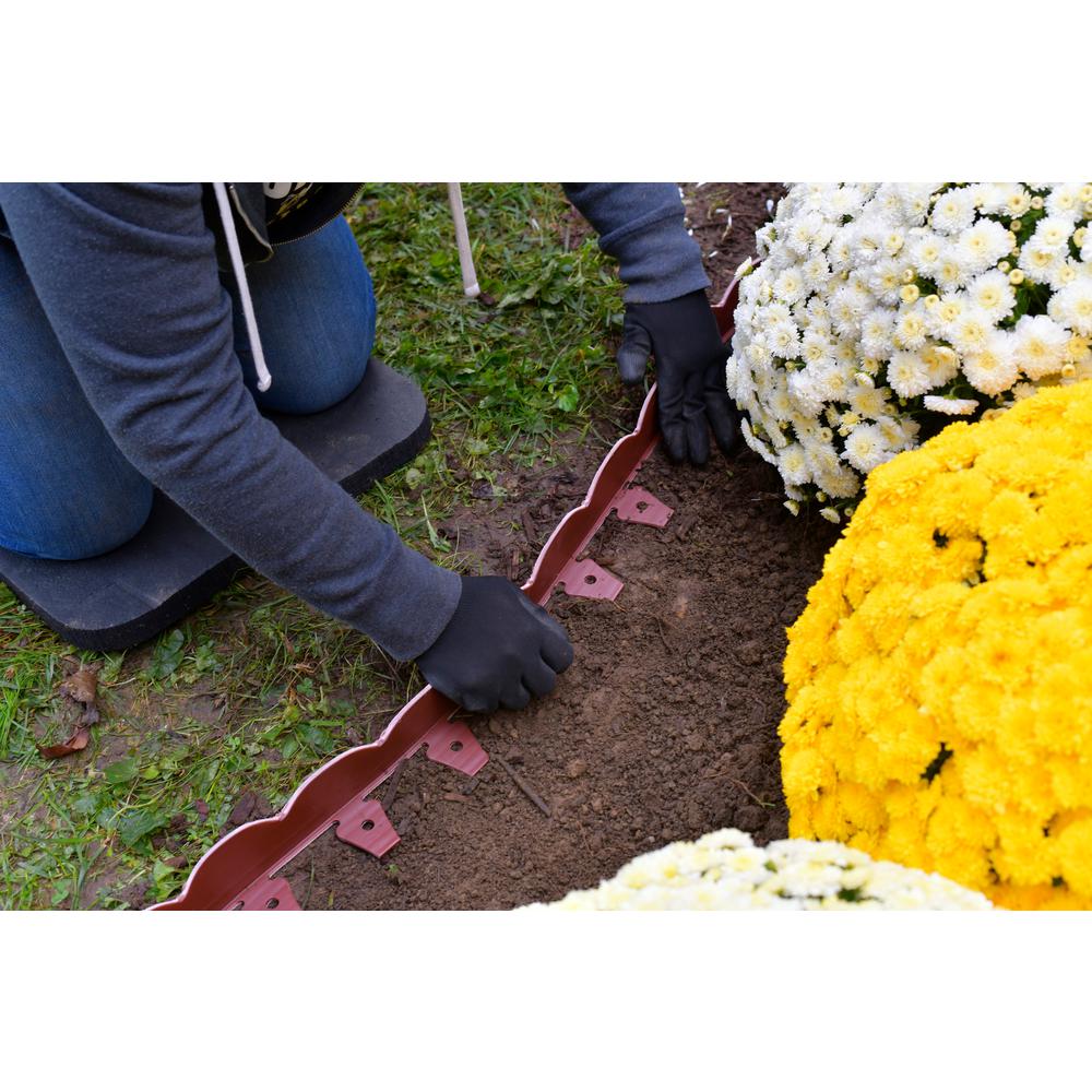 ProFlex 2 in. x 100 ft. Red Polyethylene Scalloped Woodgrain  No-Dig Edging Kit - Super Arbor