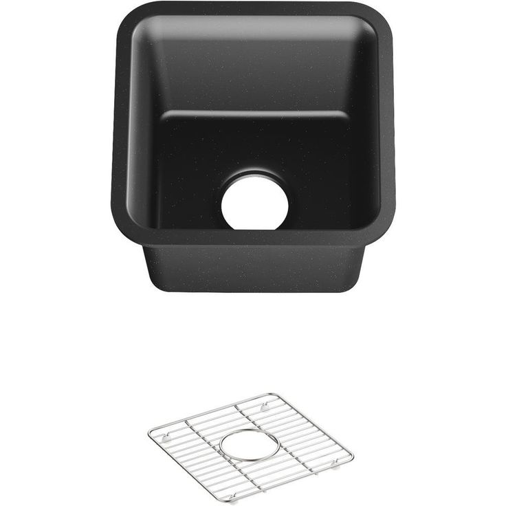 Cairn 15.5 in. x 10.125 in. Neoroc Undermount Matte Graphite 15.5 in. Single Bowl Kitchen Sink