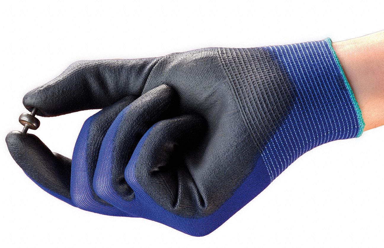 HYFLEX 11-618 Polyurethane Coated Gloves, Size S - Blue