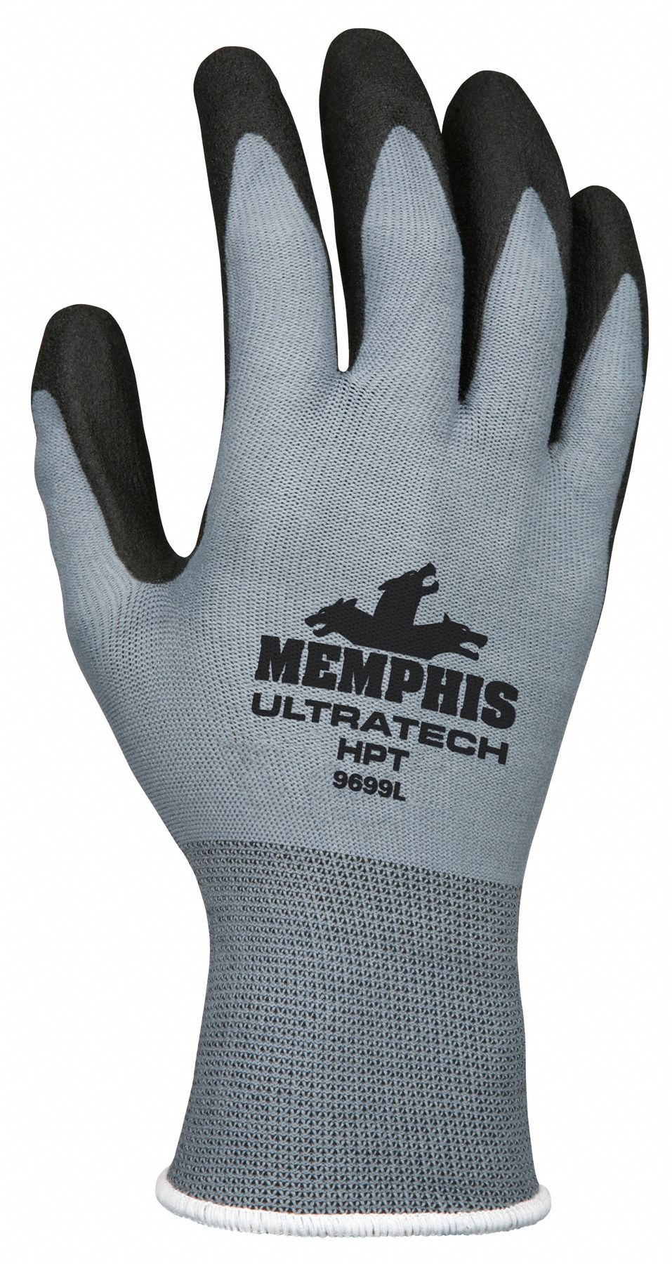 MCR SAFETY UltraTech 9699 PVC Coated Gloves, Large, Black