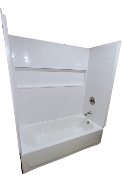Bootzcast 30 in. x 60 in. x 74.5 in. Standard Fit Alcove Bath and Shower Kit with Left-Hand Drain in White